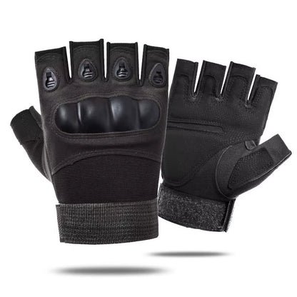Tactical Hard Knuckle Half Finger Gloves Men'S Combat Hunting Shooting Paintball Duty - Fingerless